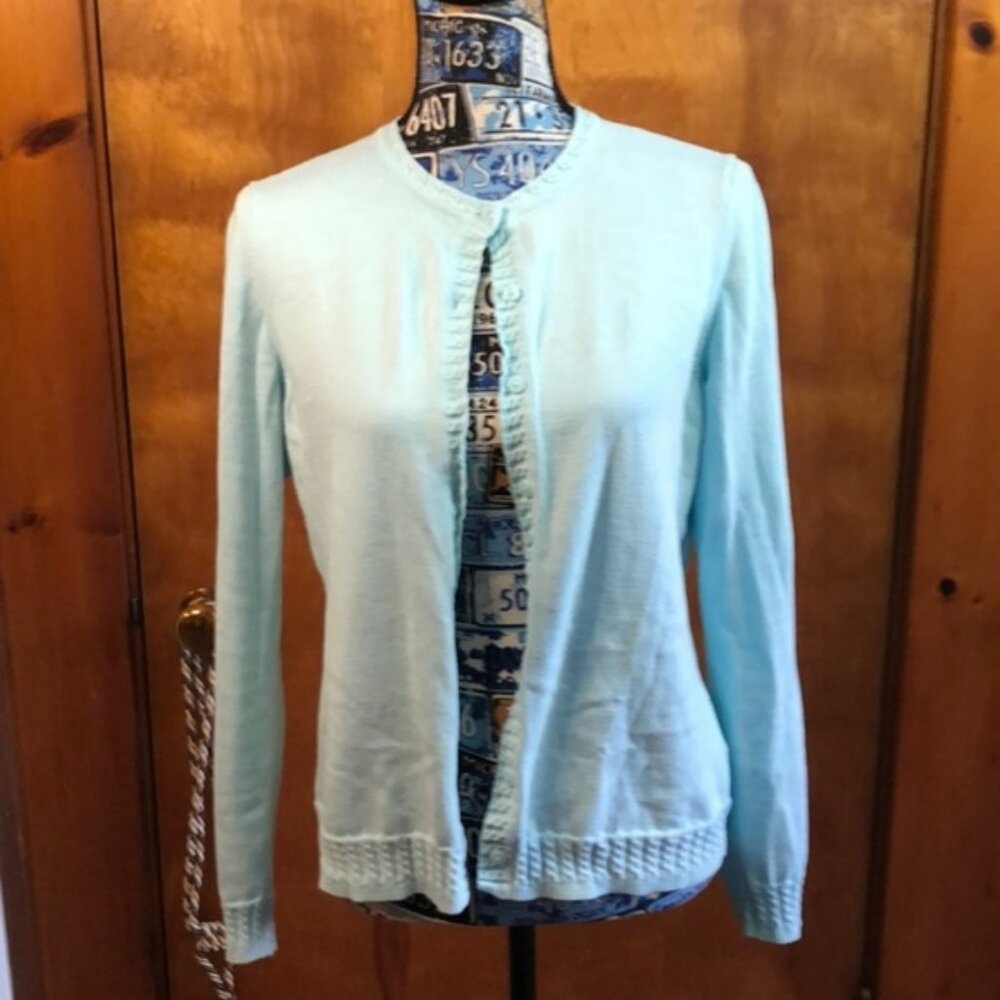 Brooks Brothers Mint Green Cardigan Sweater Large